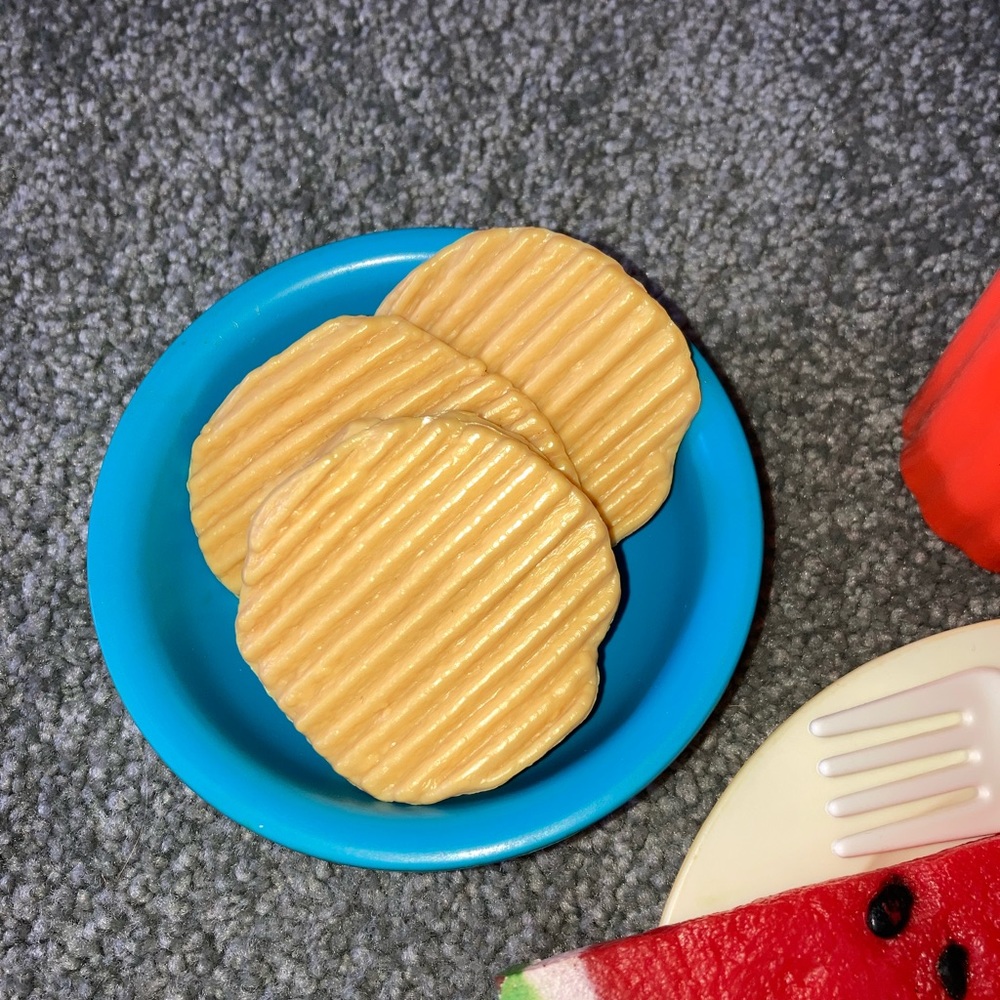 Vintage 1987 Fisher Price Play Food Sandwich Watermelon Chips - Picture 2 of 7